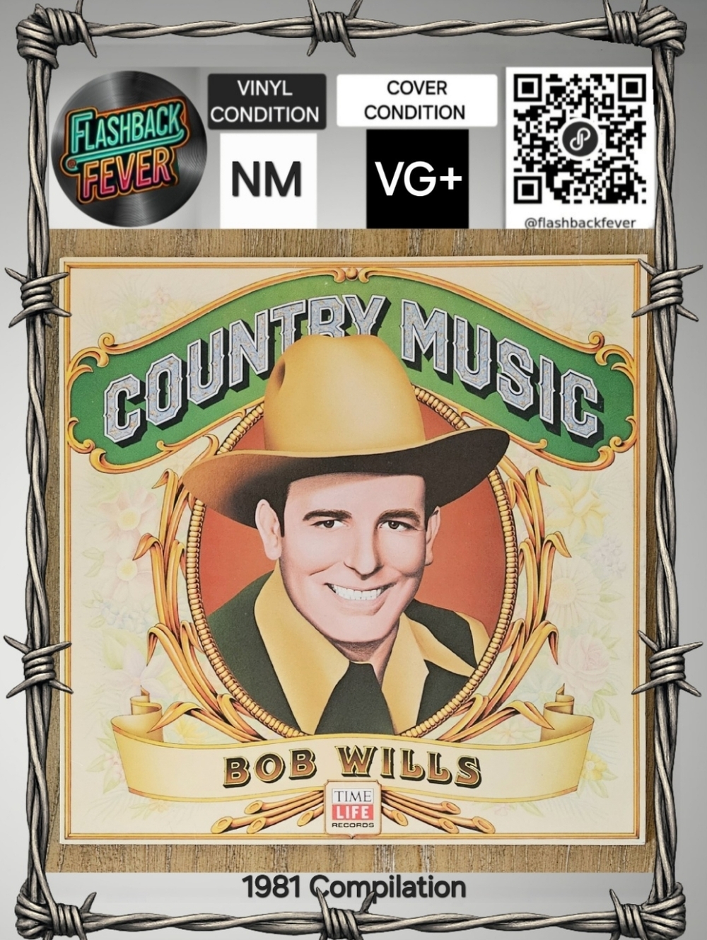 BOB WILLS•Country Music•1981 US Stereo (#STW-119) Terre Haute